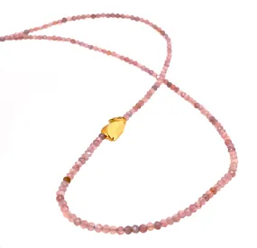 Peach Moonstone “Parrot” Bead Necklace