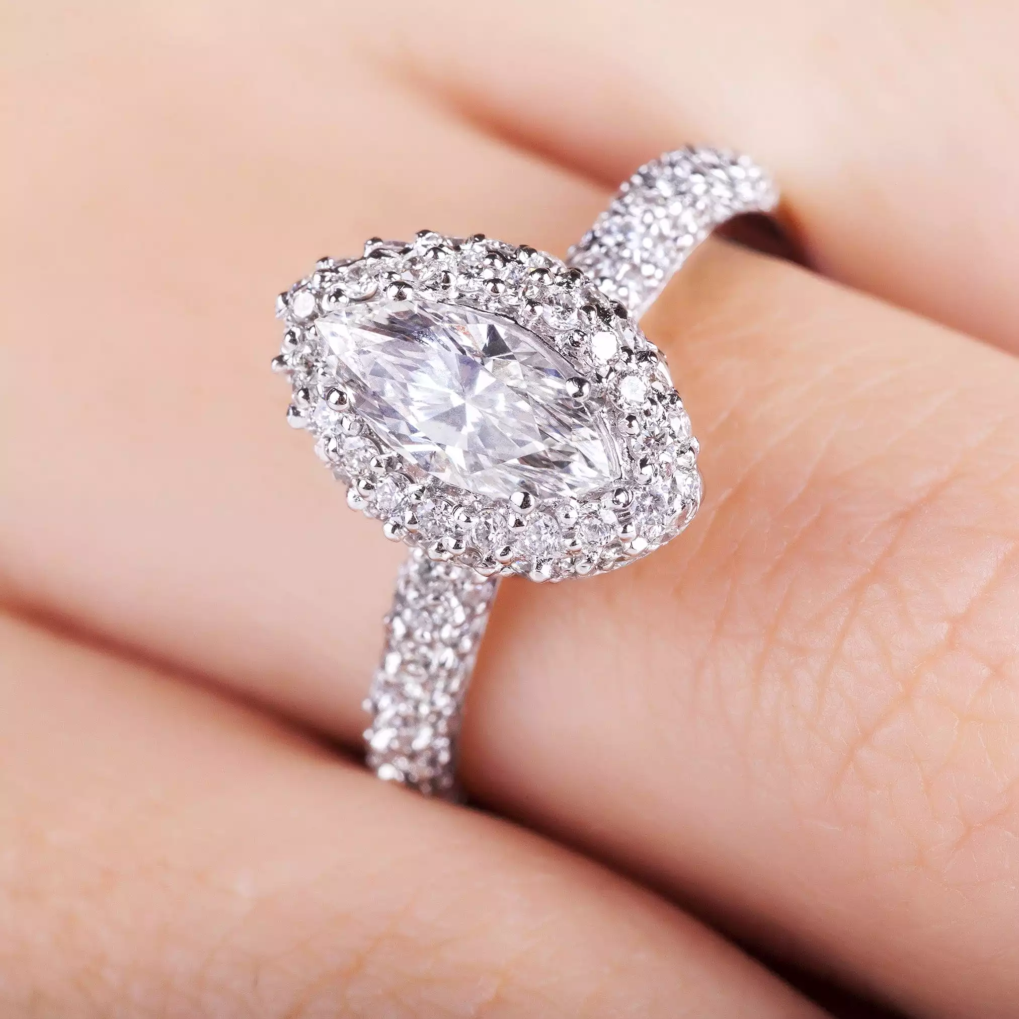 Pear Diamond Engagement Rings, Lab Grown