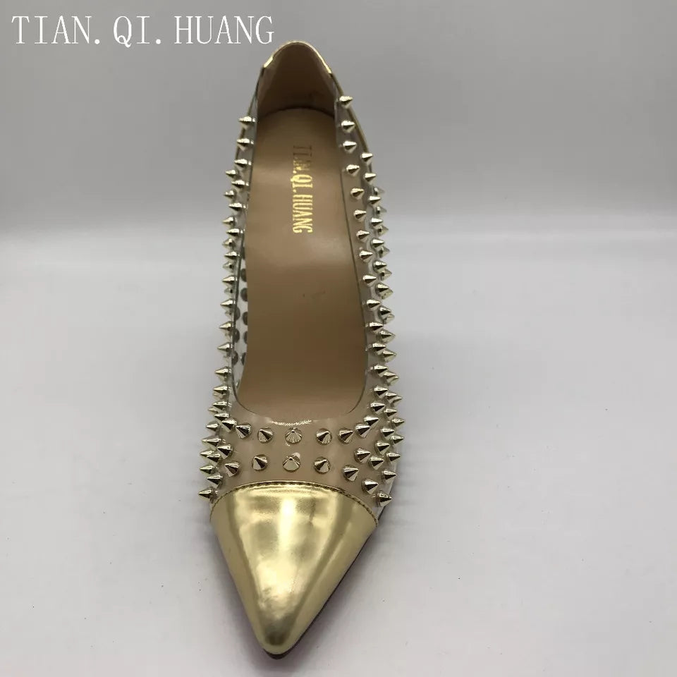 Pointy Toe Rivets High Heel