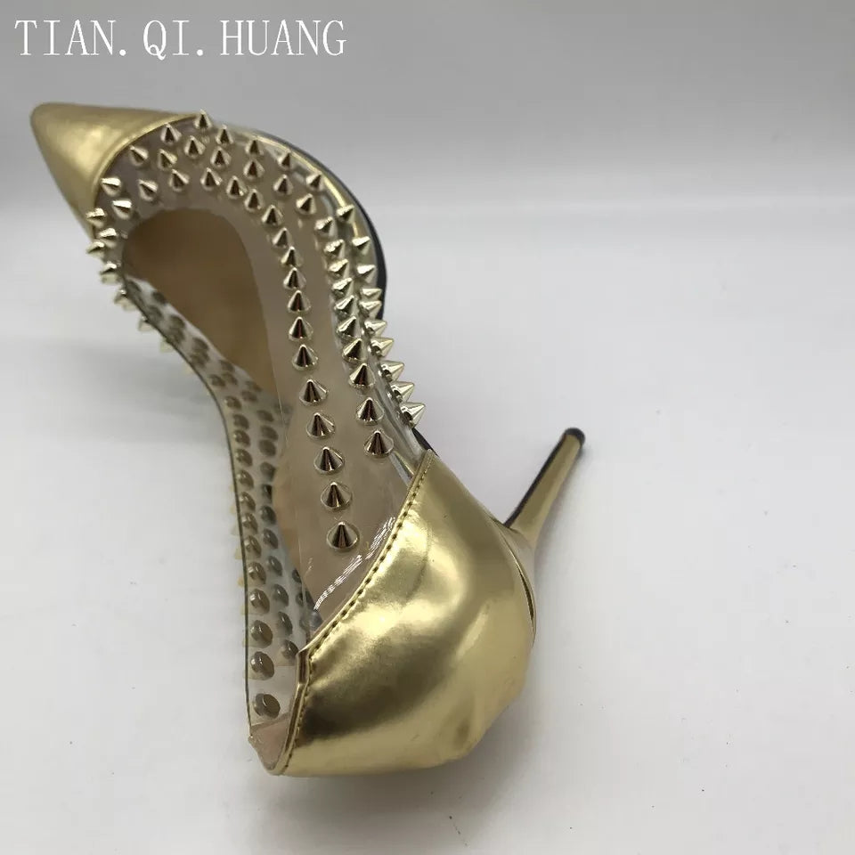 Pointy Toe Rivets High Heel