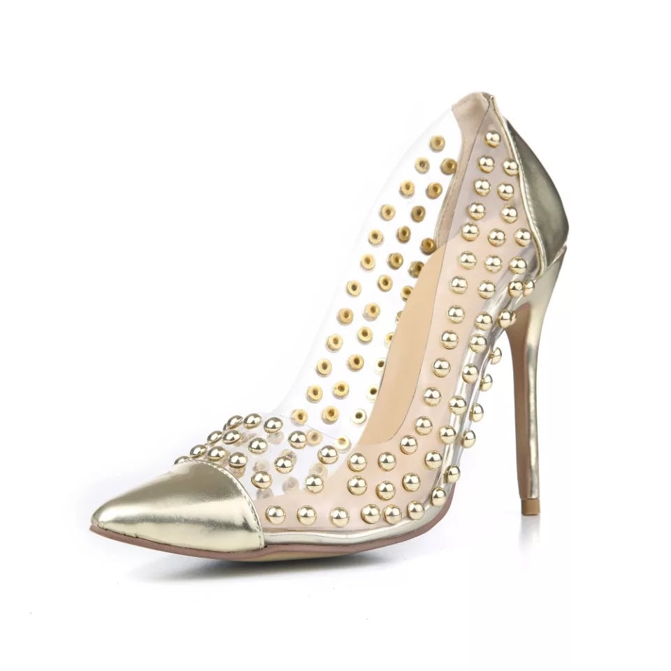 Pointy Toe Rivets High Heel