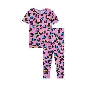 Posh Peanut Electric Leopard S/S Basic Loungewear