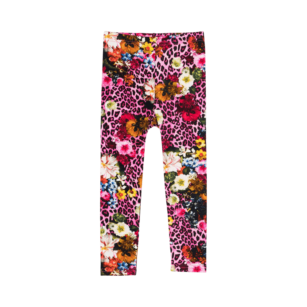 Rock Your Baby Pink Leopard Floral Tights