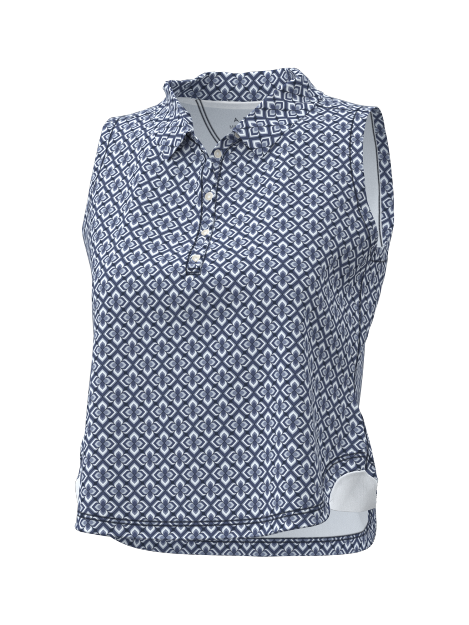 Sleeveless Cropped Polo With Self-Style Collar