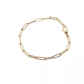 Small 14K Gold Paper Clip Link Bracelet, no clasp