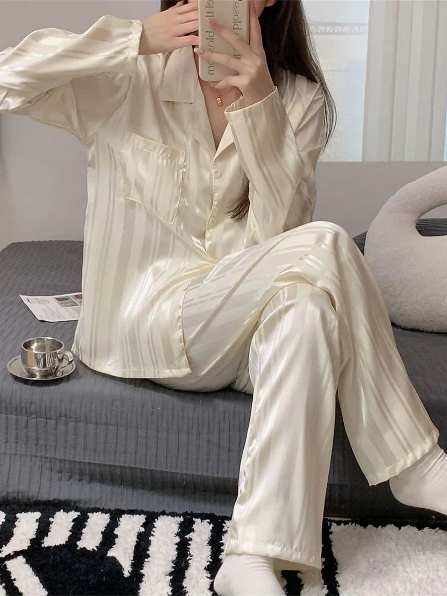 Sophisticated Women's Striped Loungewear Set for Ultimate Comfort and Style