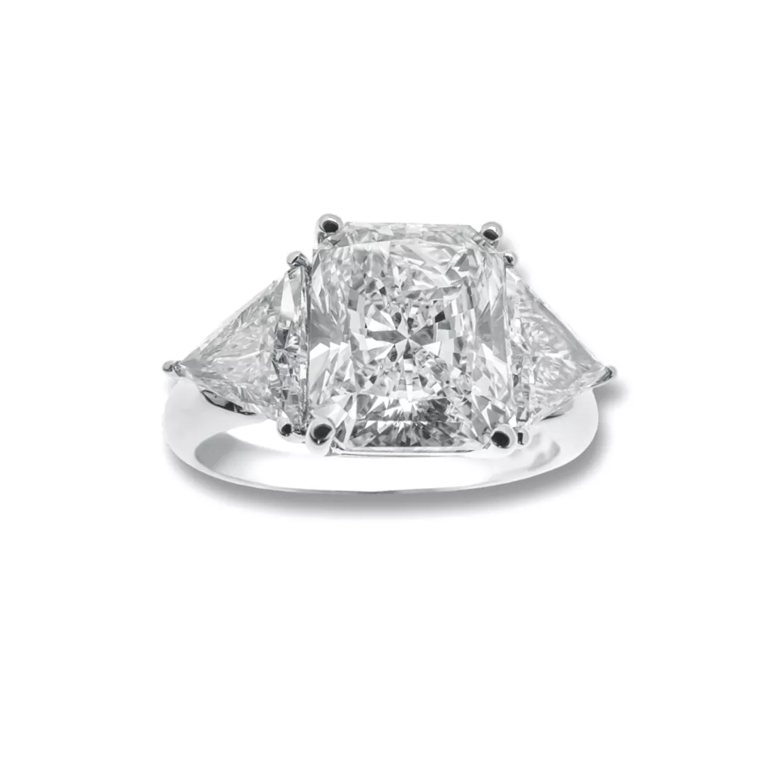 Square Radiant Cut Diamond Engagement Rings, Lab Grown