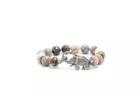 S.Row Designs Flows Agate Stone with Diamond Elephant Clasp