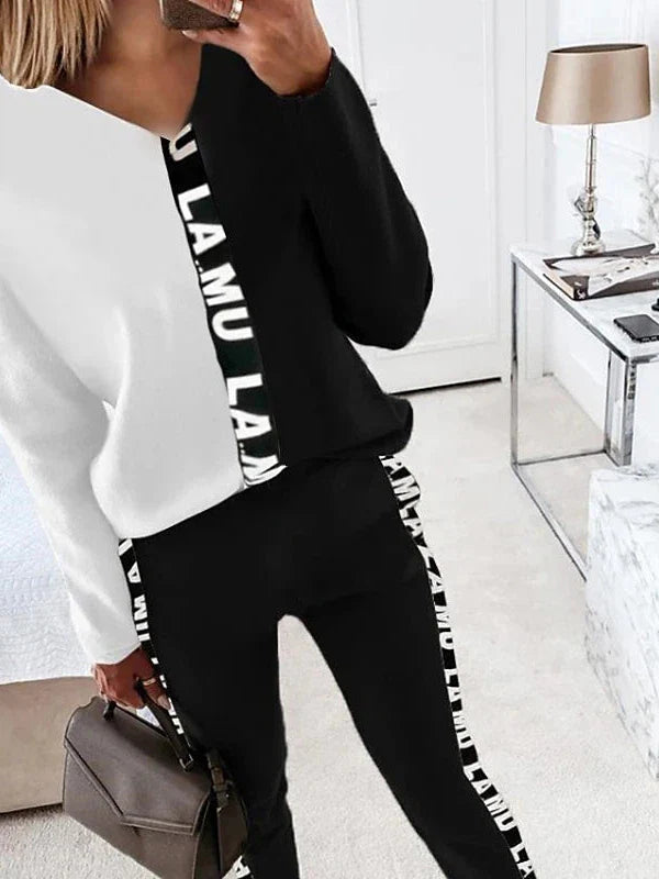 Stylish Cozy Chic Patchwork Loungewear Set for Women