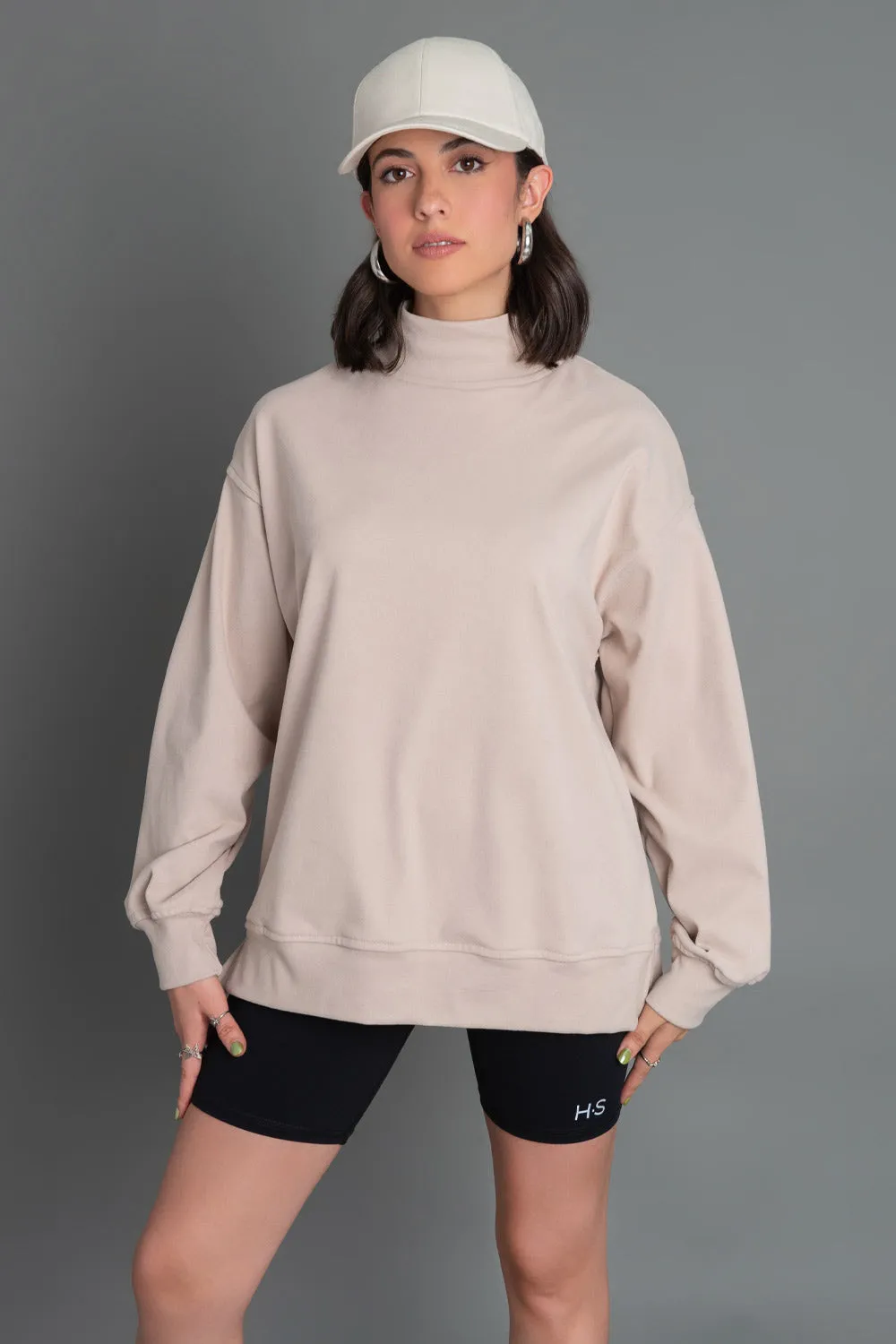 Sudadera de fit oversized de cuello alto