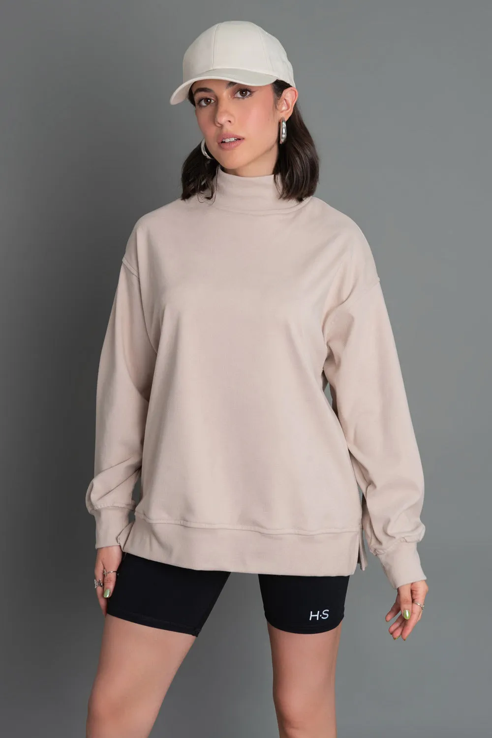 Sudadera de fit oversized de cuello alto