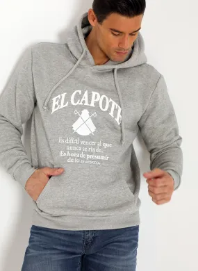 Sudadera Hombre Capucha Gris