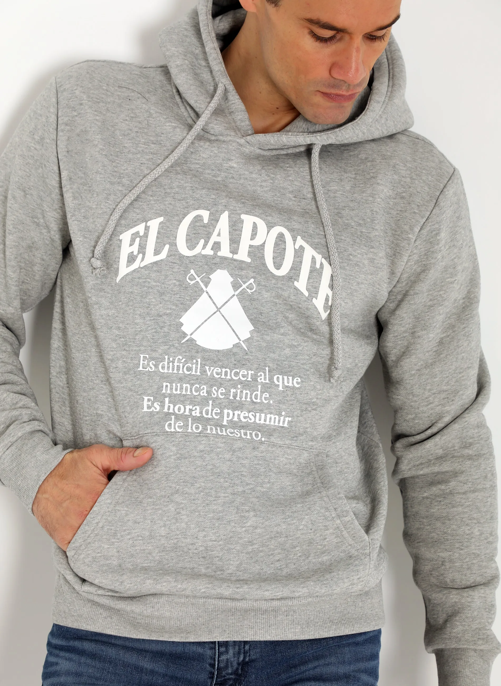 Sudadera Hombre Capucha Gris