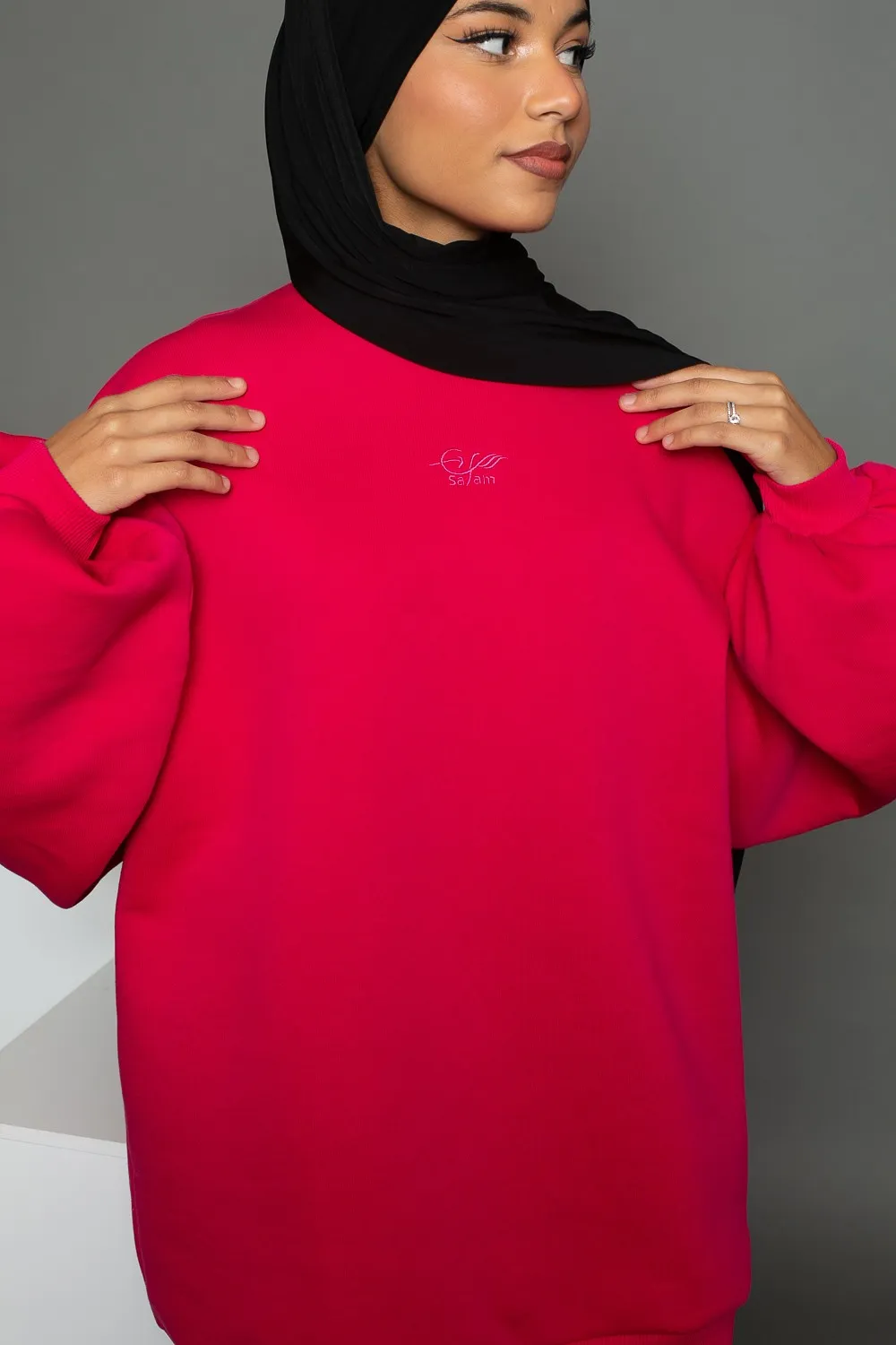 Sudadera Maxi Salam con mangas abullonadas fucsia