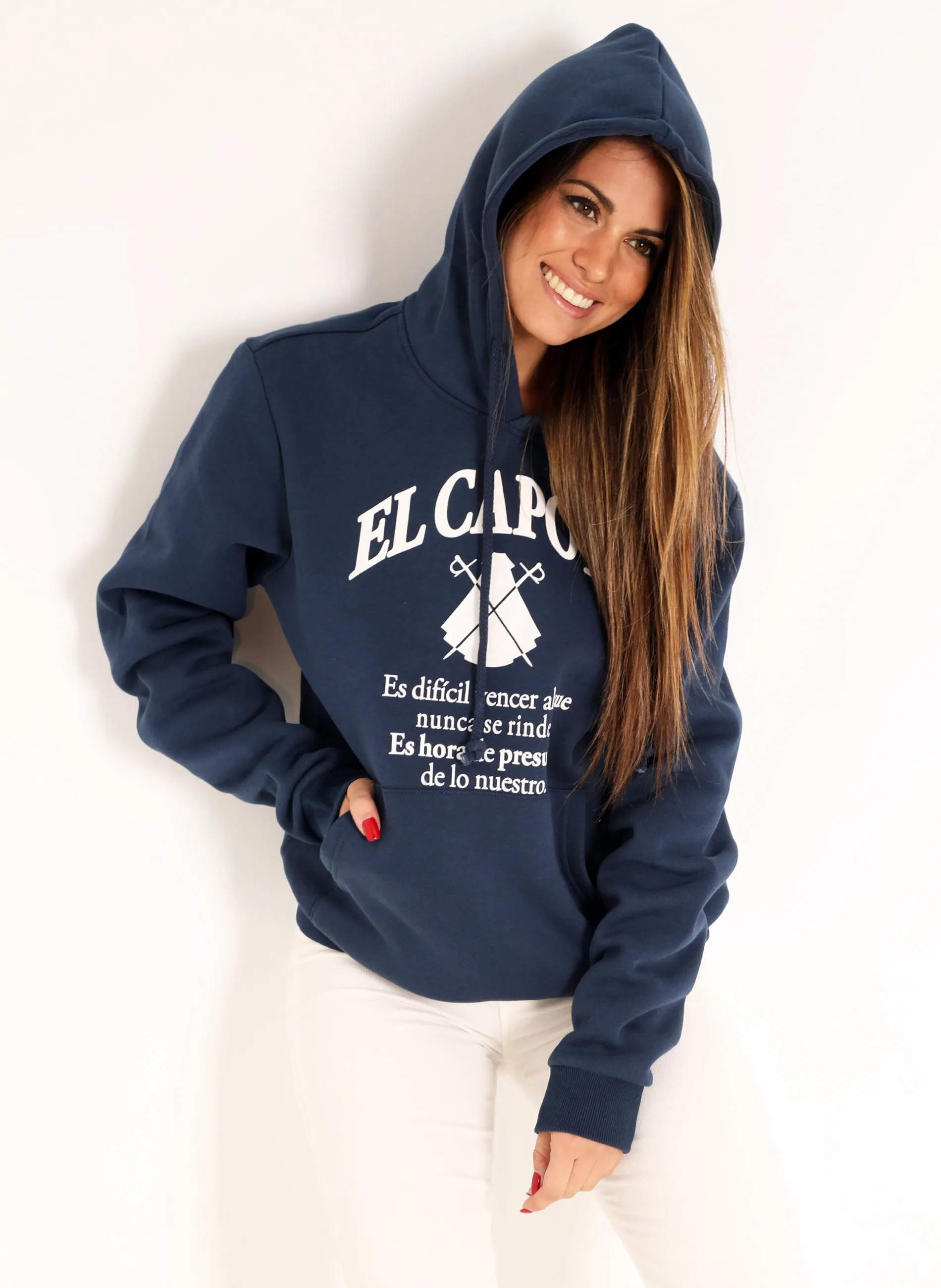 Sudadera Mujer Azul Capucha