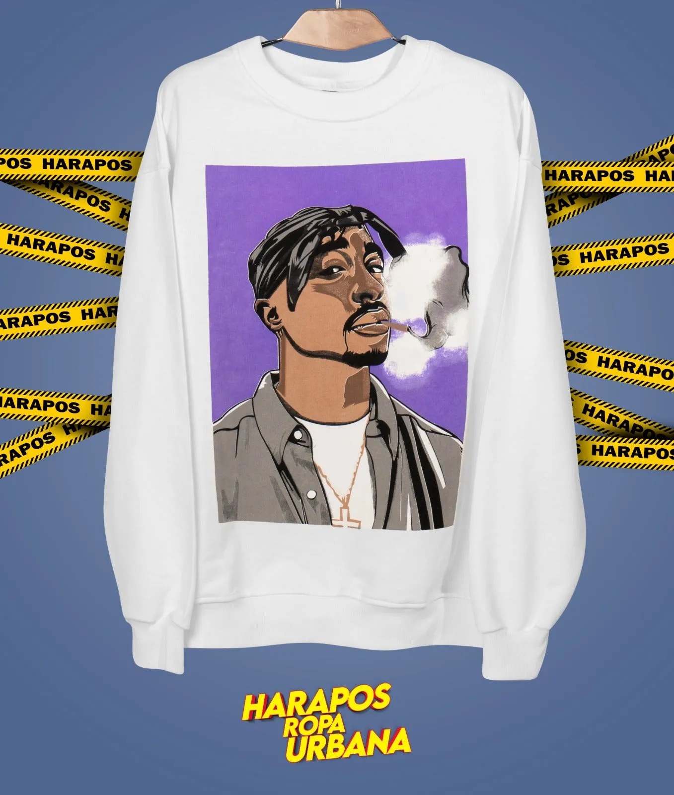 Sudadera Zara Tupac blanca