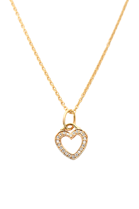 Tiffany & Co. 18K Gold Mini Pave Diamonds Heart Necklace