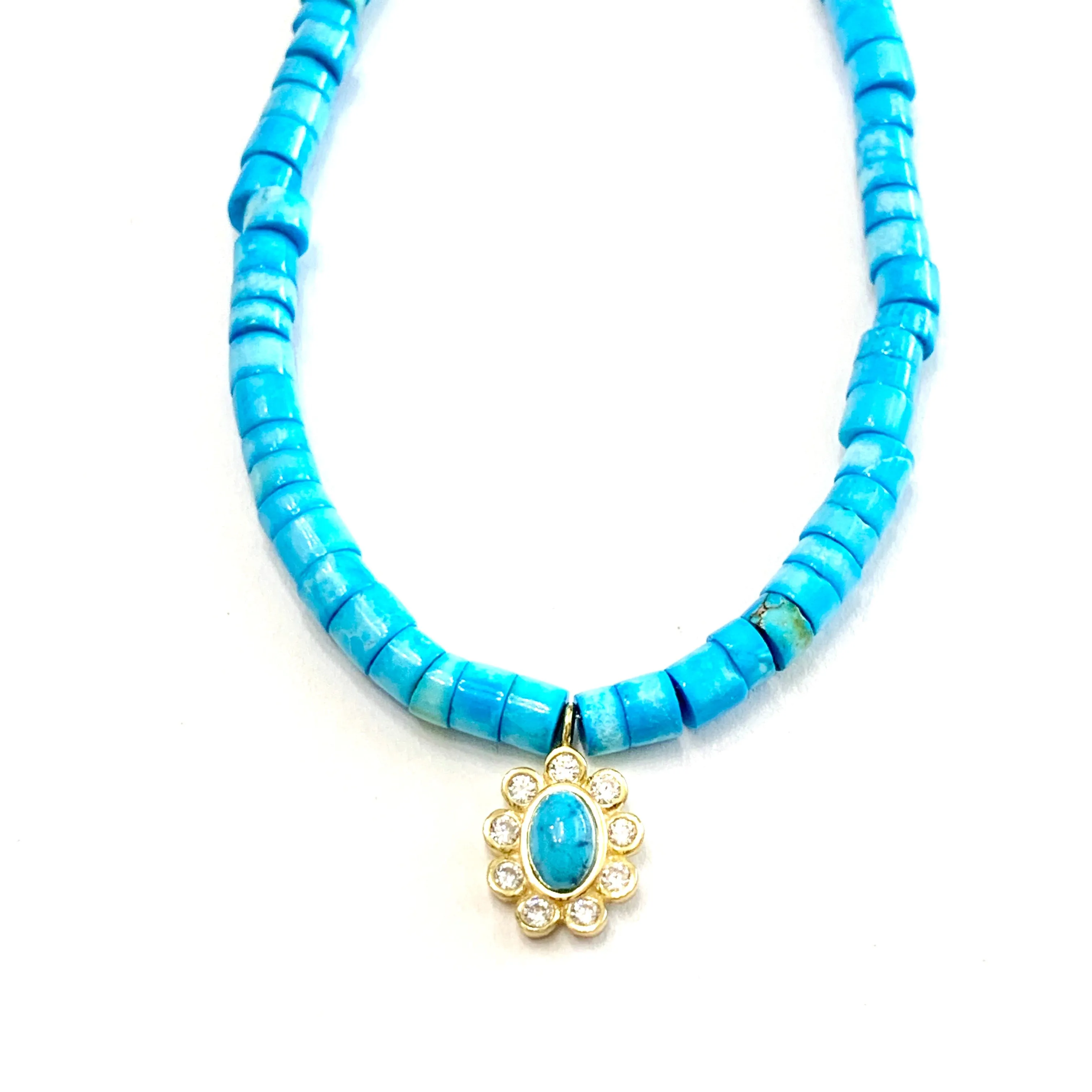 Turquoise Layering Necklace with Charm