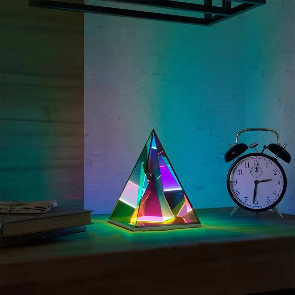 Unique Acrylic Pyramid LED Table Lamp