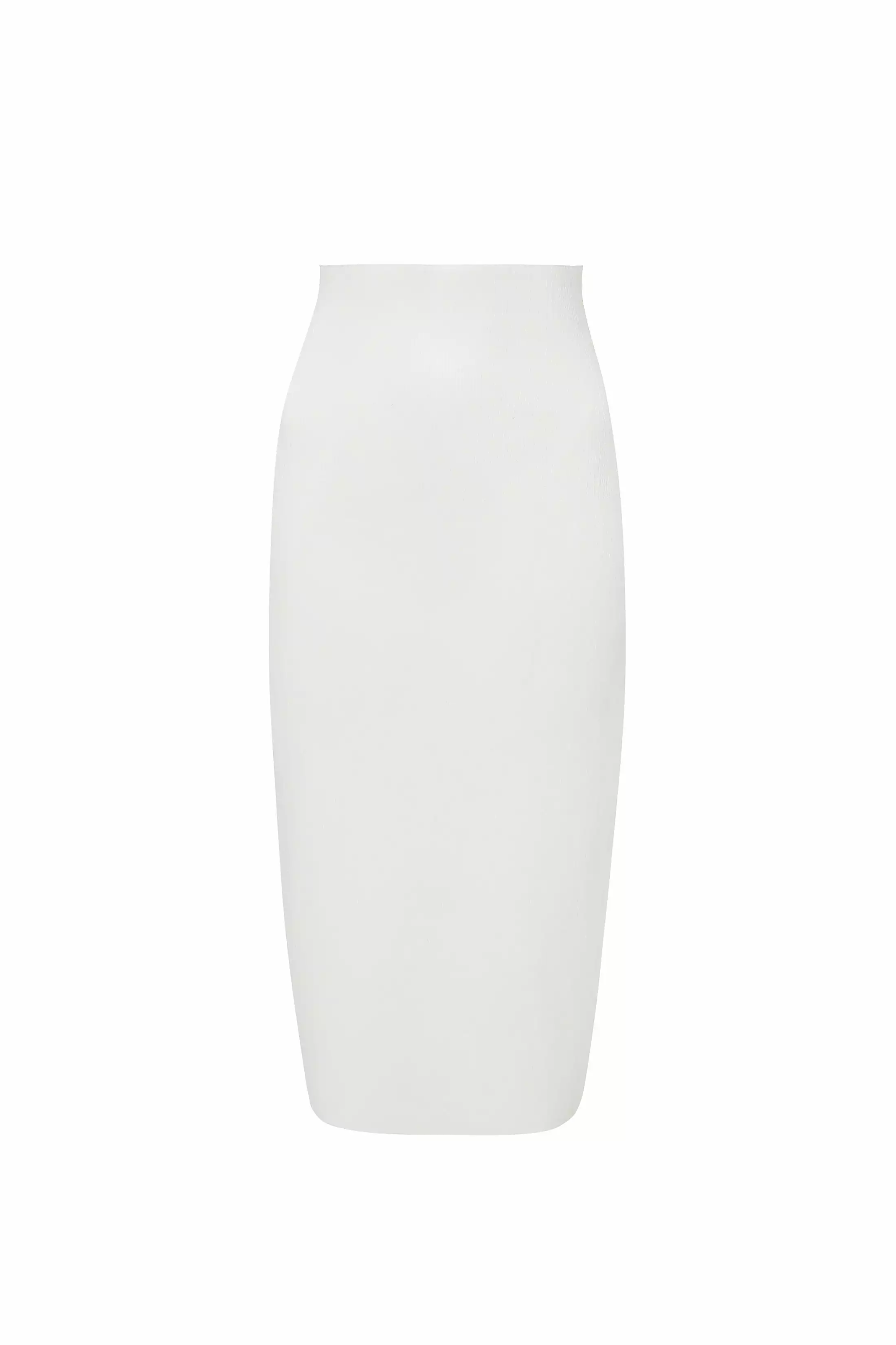 VB Body Fitted Midi Skirt In White