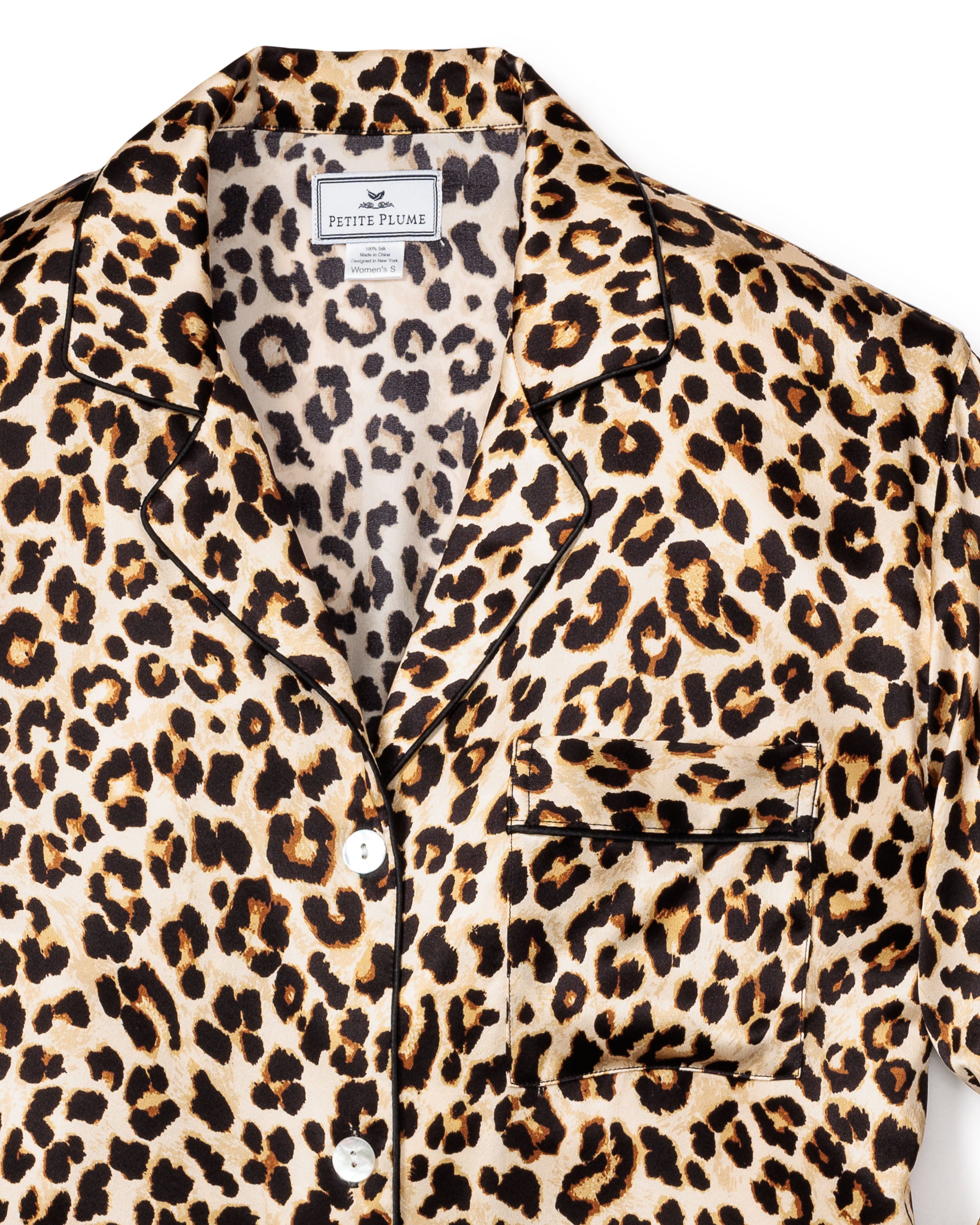 Veronica Beard x Petite Plume Silk Leopard Nightshirt