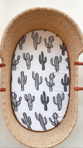 Versatile Moses Basket / Bassinet / Small Changing Pad Sheet -  Cactus