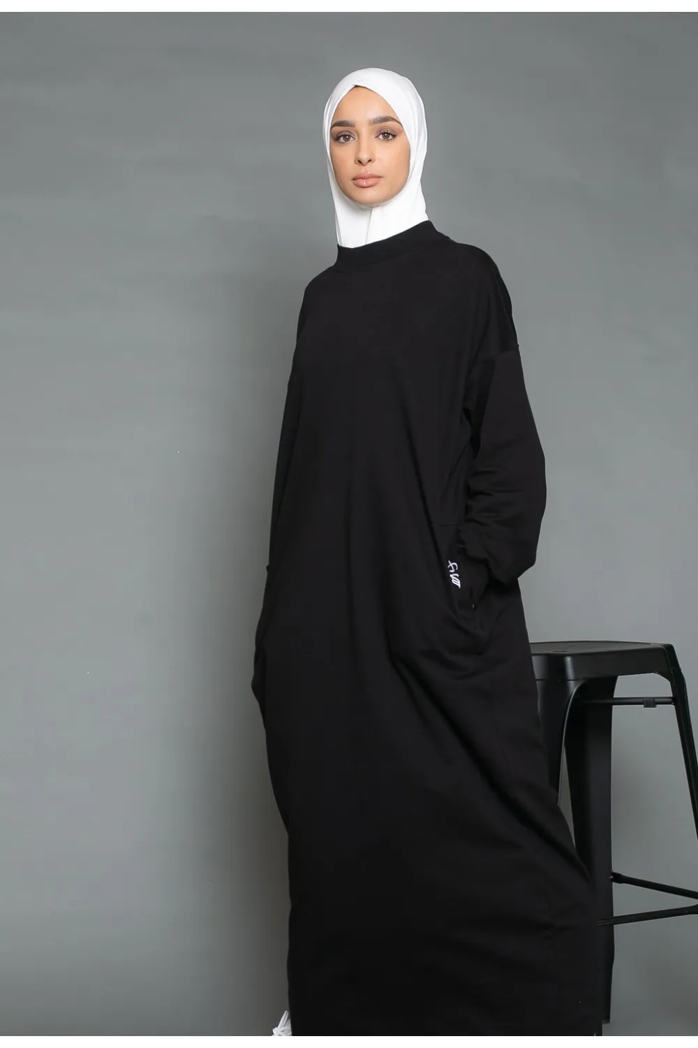 Vestido sudadera oversize negro