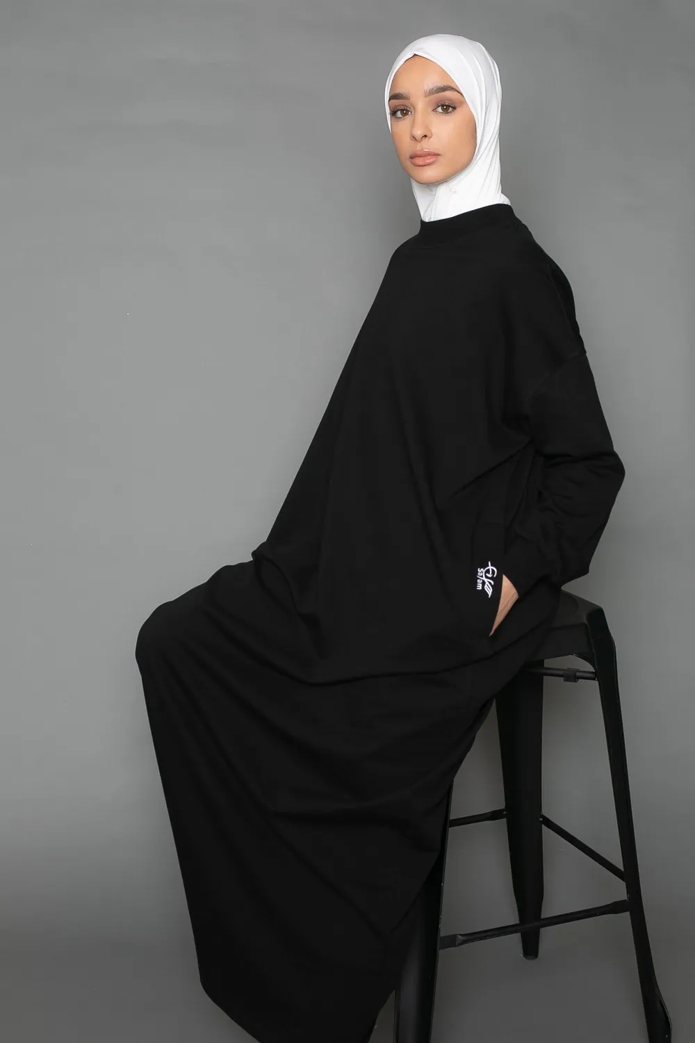 Vestido sudadera oversize negro