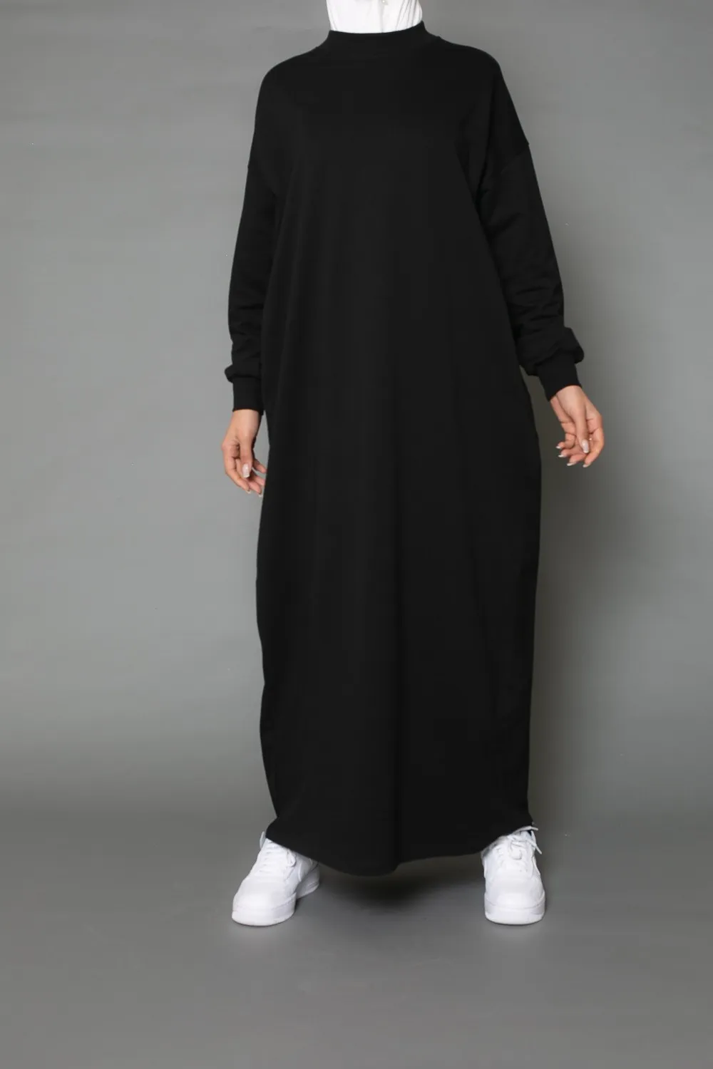 Vestido sudadera oversize negro