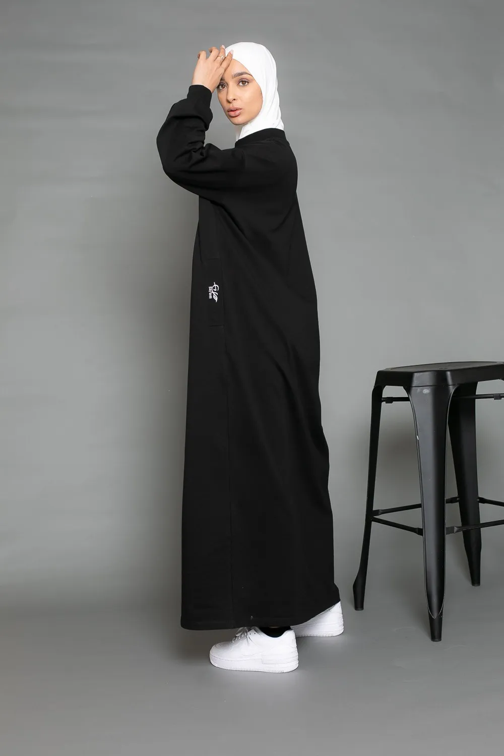 Vestido sudadera oversize negro