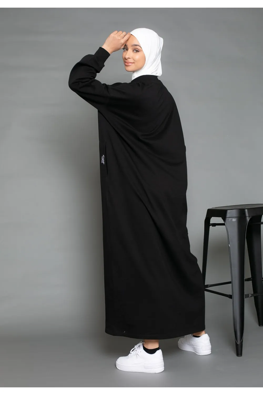 Vestido sudadera oversize negro