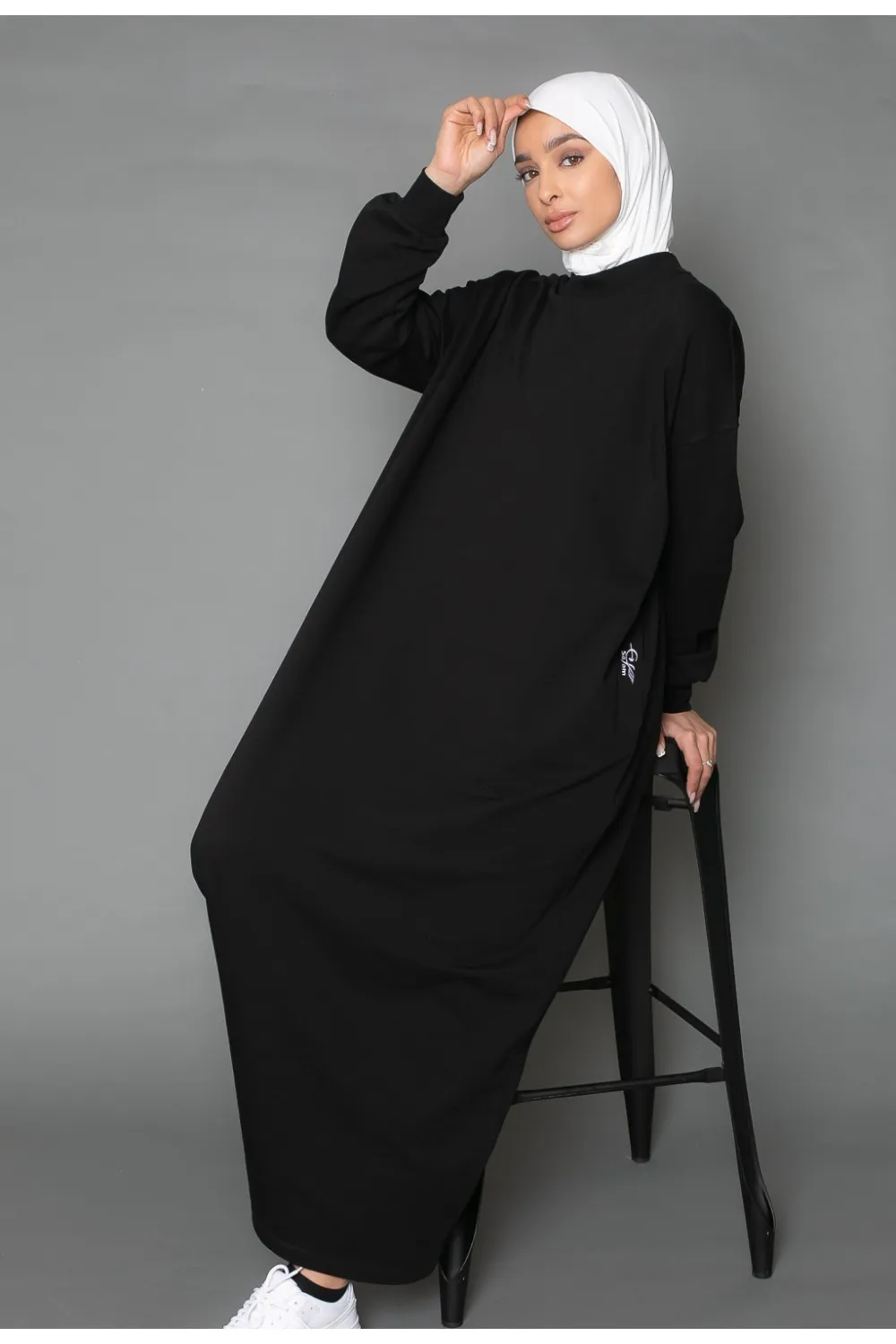 Vestido sudadera oversize negro