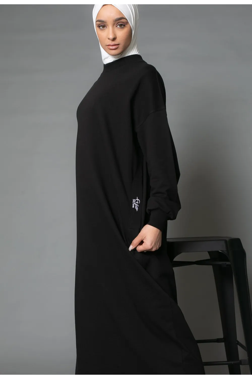 Vestido sudadera oversize negro