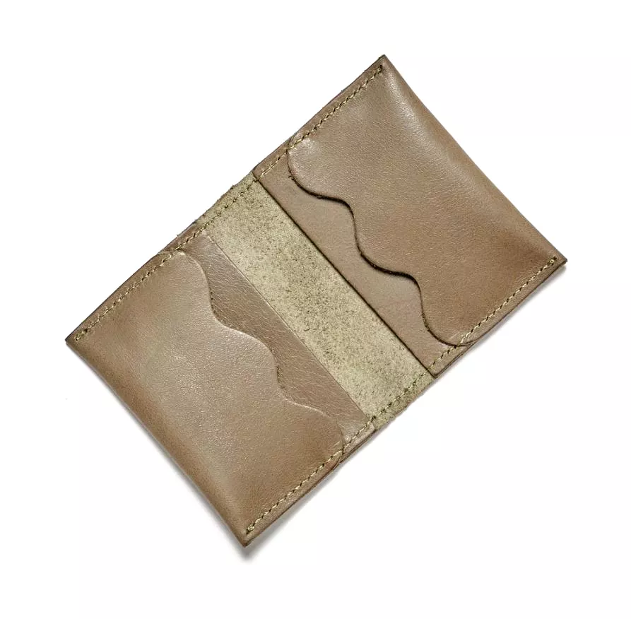 Wave Leather Card Holder - Black