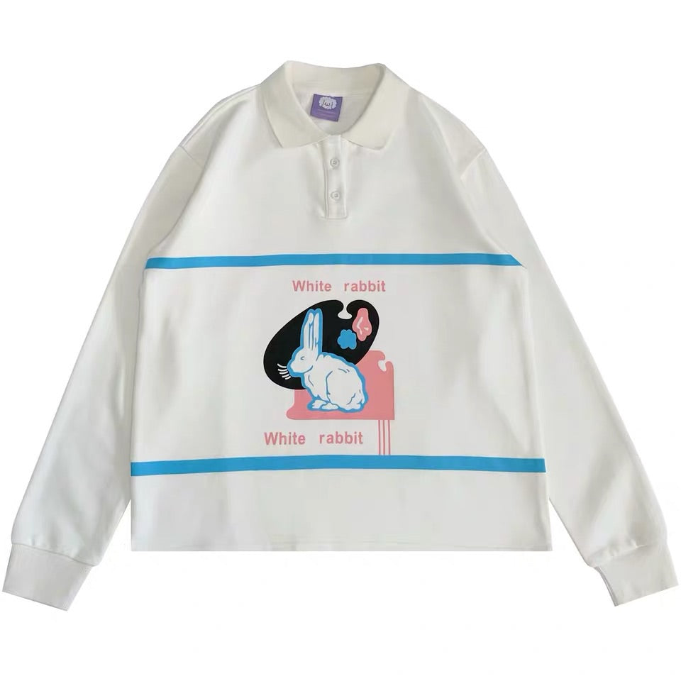 “WHITE RABBIT” POLO SWEATSHIRT BY31903