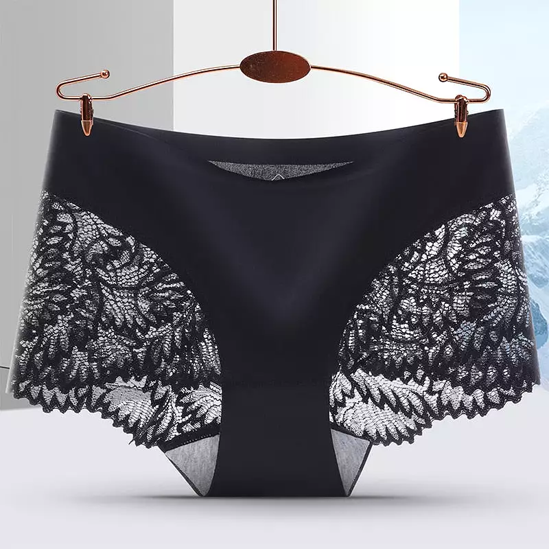 Women's Seamless Underwear Female Panties Quality Lace Antibacterial Woman Mid Waist Soft Silk Panty Underpants Bragas Mujer